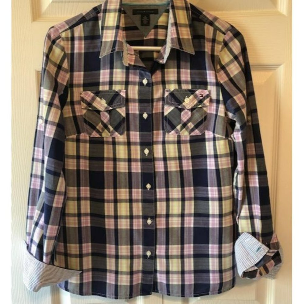 Tommy Hilfilger Button Down Plaid Shirt M